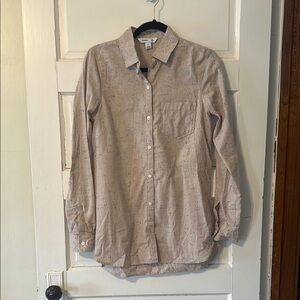 Beige Button-Up Shirt